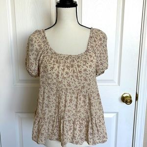 Never Worn Be Cool Pink Flower Boho Top. Size Medium.